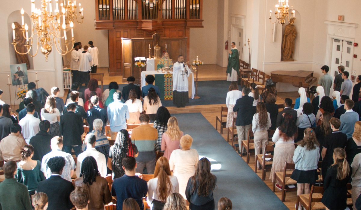 Students in prayer