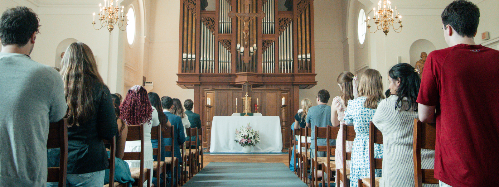 Students at Mass