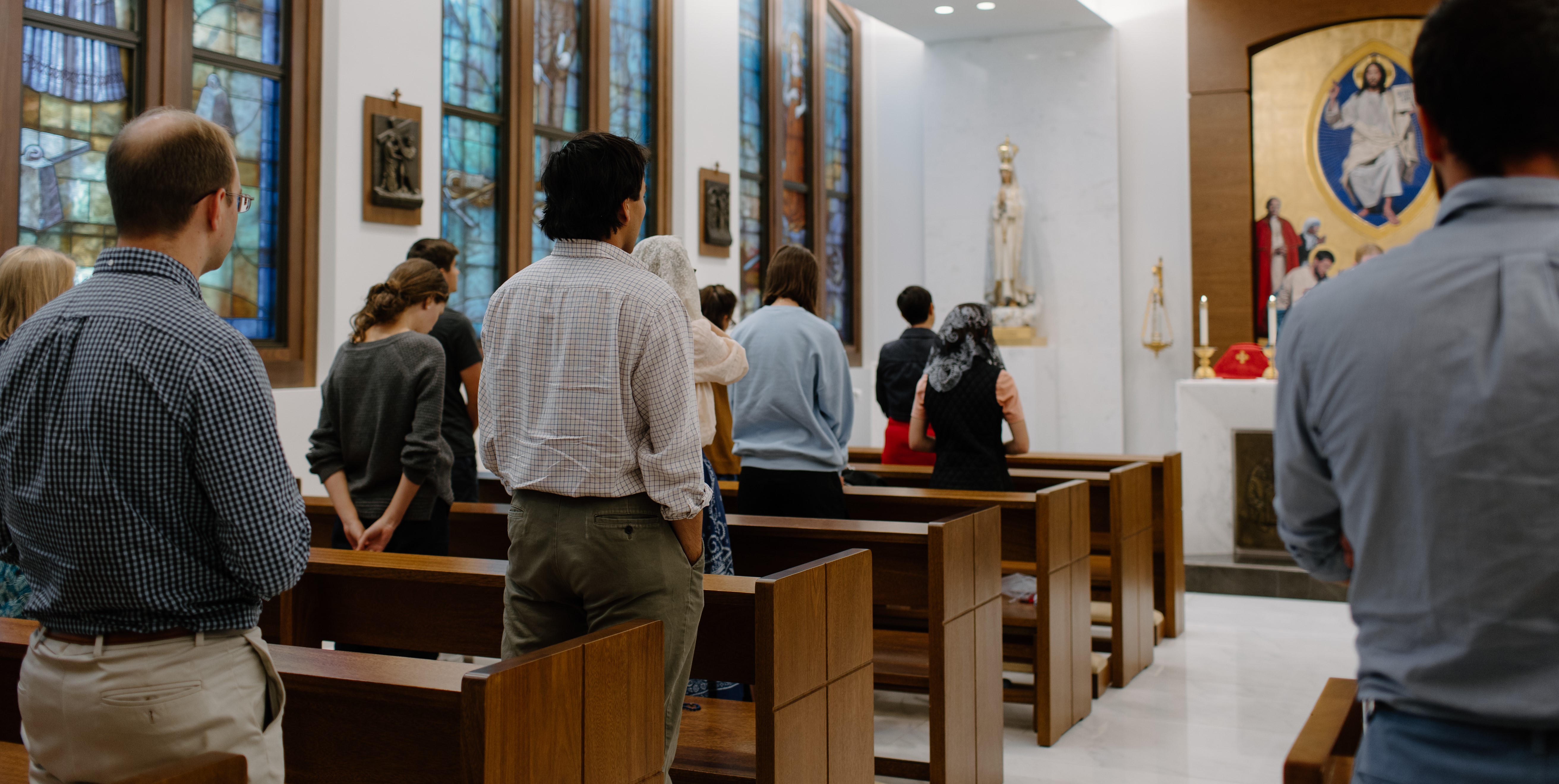 Students at Mass