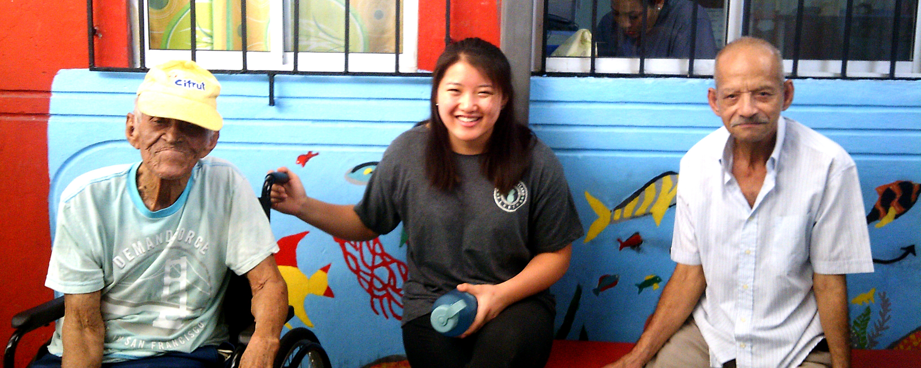 Laughing with new friends in Ecuador